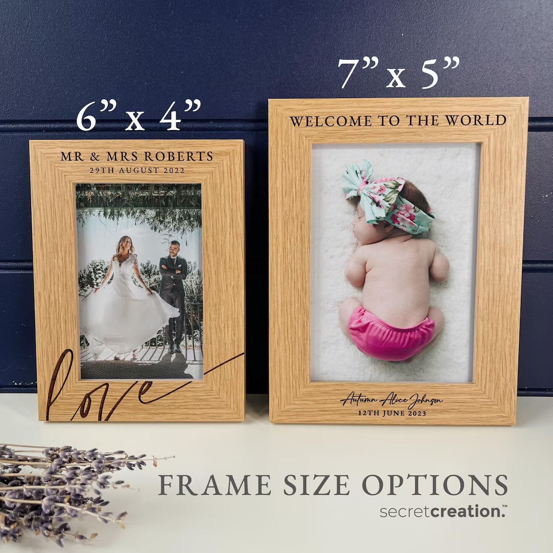 Personalized Baby Photo Frame | Engraved Newborn Gift