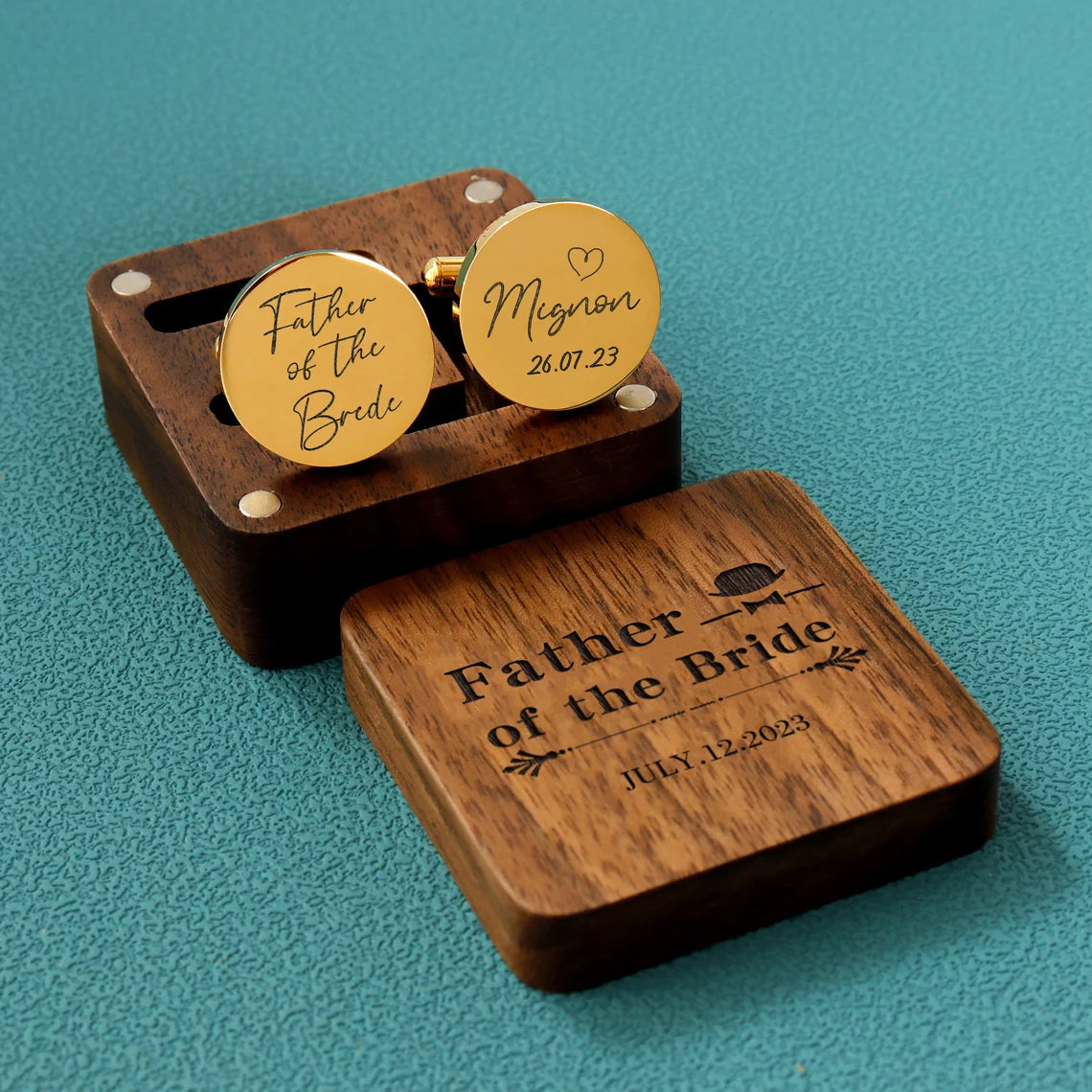 Personalised Father of the Bride gift Cufflinks, Custom Wedding Day Gifts, Father's Day gift, Thank you Wedding Gift, Gifts from Bride