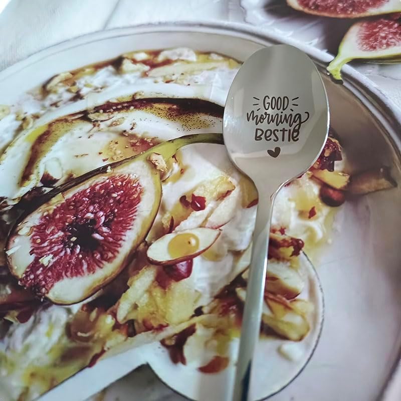 Bestie Best Friend Spoon Gifts for Women Teen Girls Good Morning Bestie Spoons for Best Friends Christmas Birthday Gift for BFF Friendship Gifts Coffee Tea Lover Gifts Spoon