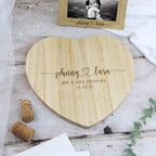 Wedding Gift Personalised Heart Shaped Chopping Board for Couples with Names, Married Surname and Wedding Date Wood, Couples Wedding Present