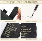 Hopton Inspirational Notebook, PU Leather Notebook and Pen Set, Employee Appreciation Gifts, New Job Gifts for Women Men Employee Volunteer Colleague Teacher(Black)