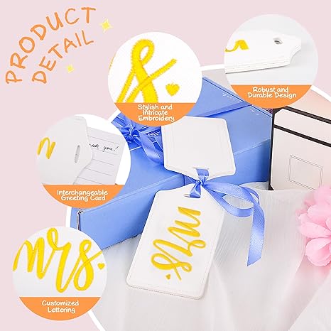Mr and Mrs Tags, Wedding Gifts for Couples 2026, Personalized Engagement Gifts for Couples, Bridal Shower Gift for Newlyweds, Bride and Groom Travel Essentials