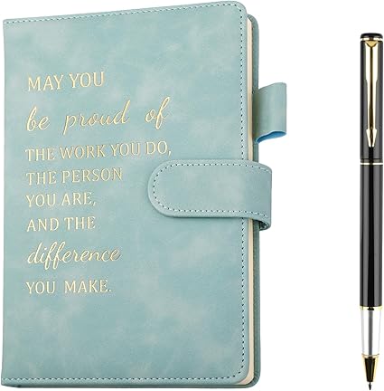Hopton Inspirational Notebook, PU Leather Notebook and Pen Set, Employee Appreciation Gifts, New Job Gifts for Women Men Employee Volunteer Colleague Teacher(Black)