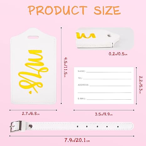 Mr and Mrs Tags, Wedding Gifts for Couples 2026, Personalized Engagement Gifts for Couples, Bridal Shower Gift for Newlyweds, Bride and Groom Travel Essentials
