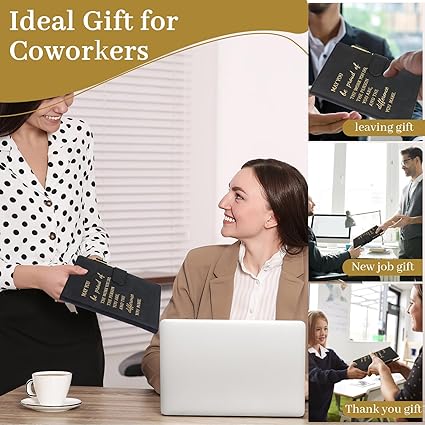 Hopton Inspirational Notebook, PU Leather Notebook and Pen Set, Employee Appreciation Gifts, New Job Gifts for Women Men Employee Volunteer Colleague Teacher(Black)