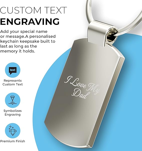Personalised Photo Keyring Double Sided w/ Picture & Text – Customised Keyring Personalised w/ Photo and Engraved Message – Gift for Mum, Nanny, Grandma, Sister – Mothers Day Gifts & Father’s Day