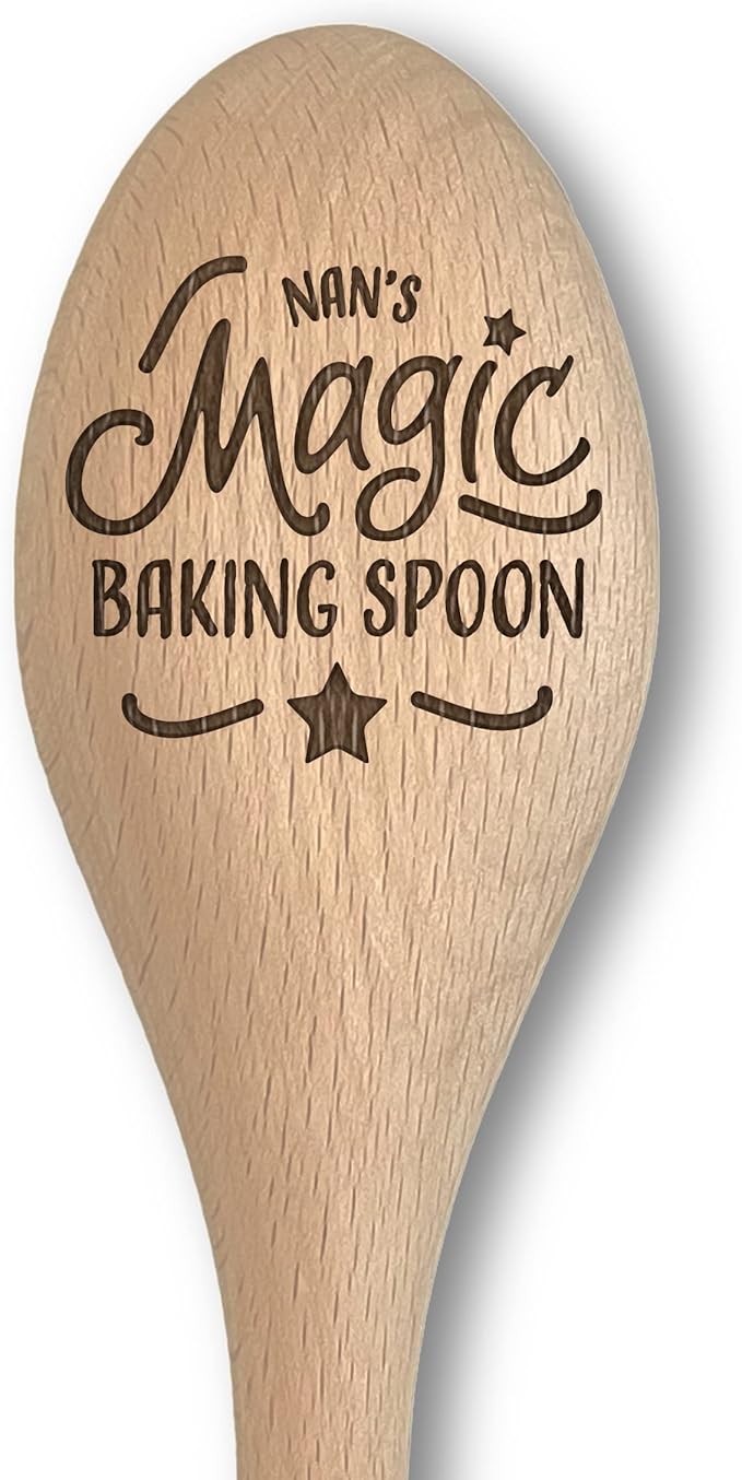 Engraved Magic Baking Spoon Gift - Multiple Options Available - Mother's Day, Birthday, Christmas - From Son, Daughter, Grandchild for Mummy, Grandma, Granny, Nan, Nana, Nanna, Nanny, Nannie (Grandma)