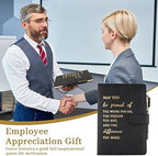 Hopton Inspirational Notebook, PU Leather Notebook and Pen Set, Employee Appreciation Gifts, New Job Gifts for Women Men Employee Volunteer Colleague Teacher(Black)