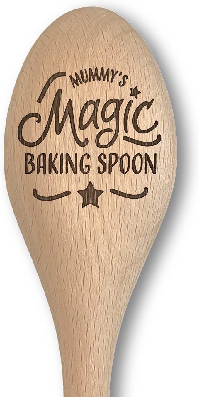 Engraved Magic Baking Spoon Gift - Multiple Options Available - Mother's Day, Birthday, Christmas - From Son, Daughter, Grandchild for Mummy, Grandma, Granny, Nan, Nana, Nanna, Nanny, Nannie (Grandma)