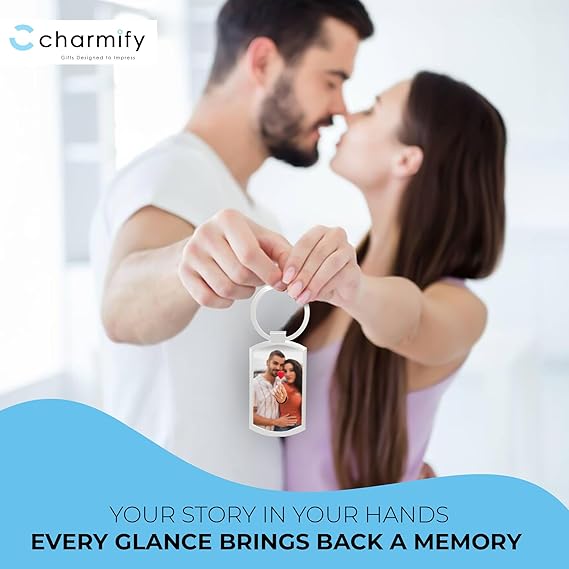 Personalised Photo Keyring Double Sided w/ Picture & Text – Customised Keyring Personalised w/ Photo and Engraved Message – Gift for Mum, Nanny, Grandma, Sister – Mothers Day Gifts & Father’s Day