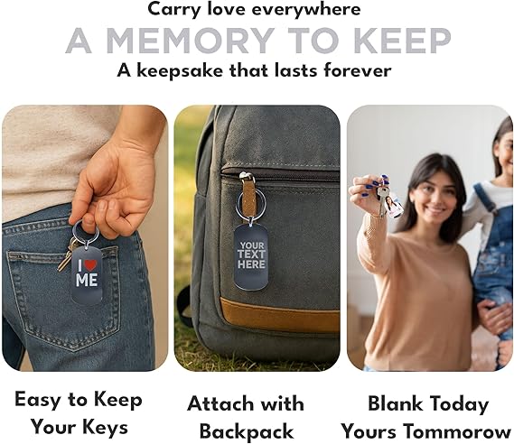 Personalised Keyring with Photo & Text – Engraved Double-Sided Custom Keychain – Mothers Day Gift for Mum, Nanny, Grandma, Sister, Anniversary&Birthday Keepsake - Made in UK