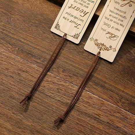 2 Pcs Bible Bookmark Bamboo Bookmarks for Men, Inspirational Christian Religious Gifts for Men Book Marks for Reading Men (Wolf and Lion)