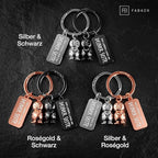 FABACH Schlüsselanhänger für Paare - 2 Pinguine Frosty mit Herz - Glücksbringer Freundin - Partner Liebe Schlüsselanhänger Jahrestag Geschenke Valentinstag, Schwarz & Roségold
