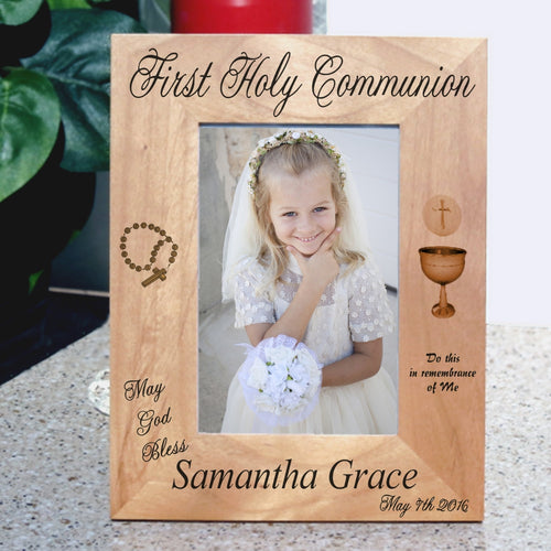 Christian First Holy Communion Personalized Wood Picture Frames