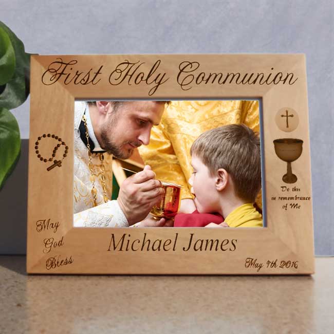Christian First Holy Communion Personalized Wood Picture Frames