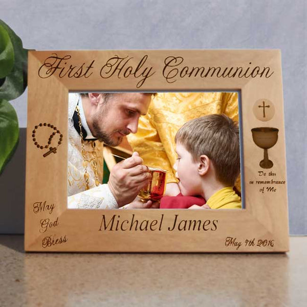 Christian First Holy Communion Personalized Wood Picture Frames
