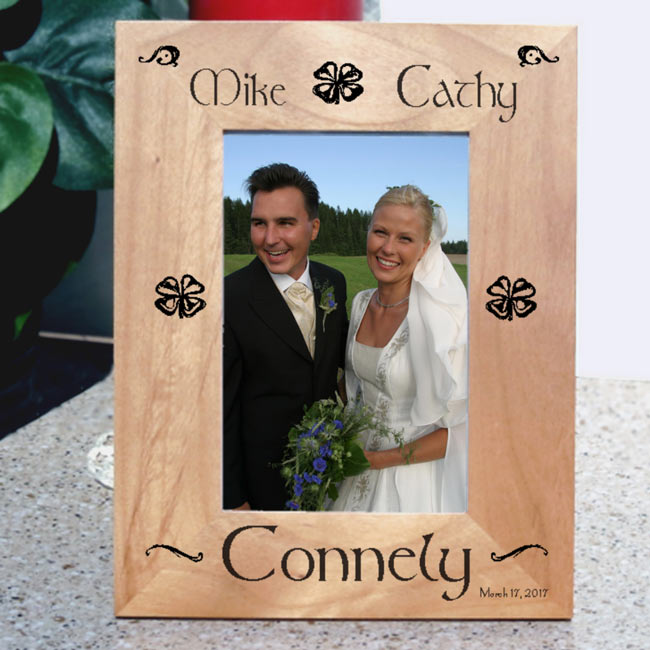 Shamrock Love Personalized Couples Picture Frame