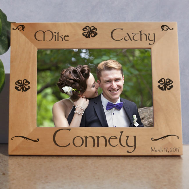 Shamrock Love Personalized Couples Picture Frame