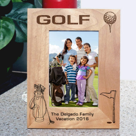 Golfers Picture Frame Personalized Wood Engraved Golf Frames