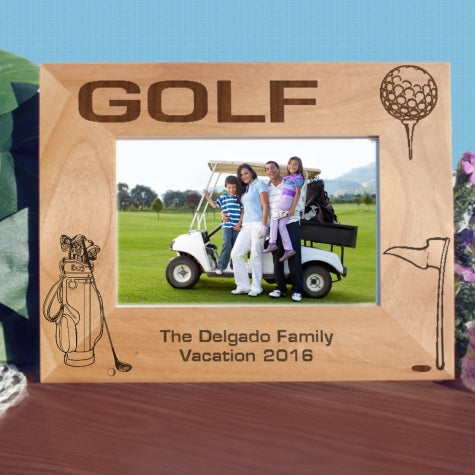 Golfers Picture Frame Personalized Wood Engraved Golf Frames