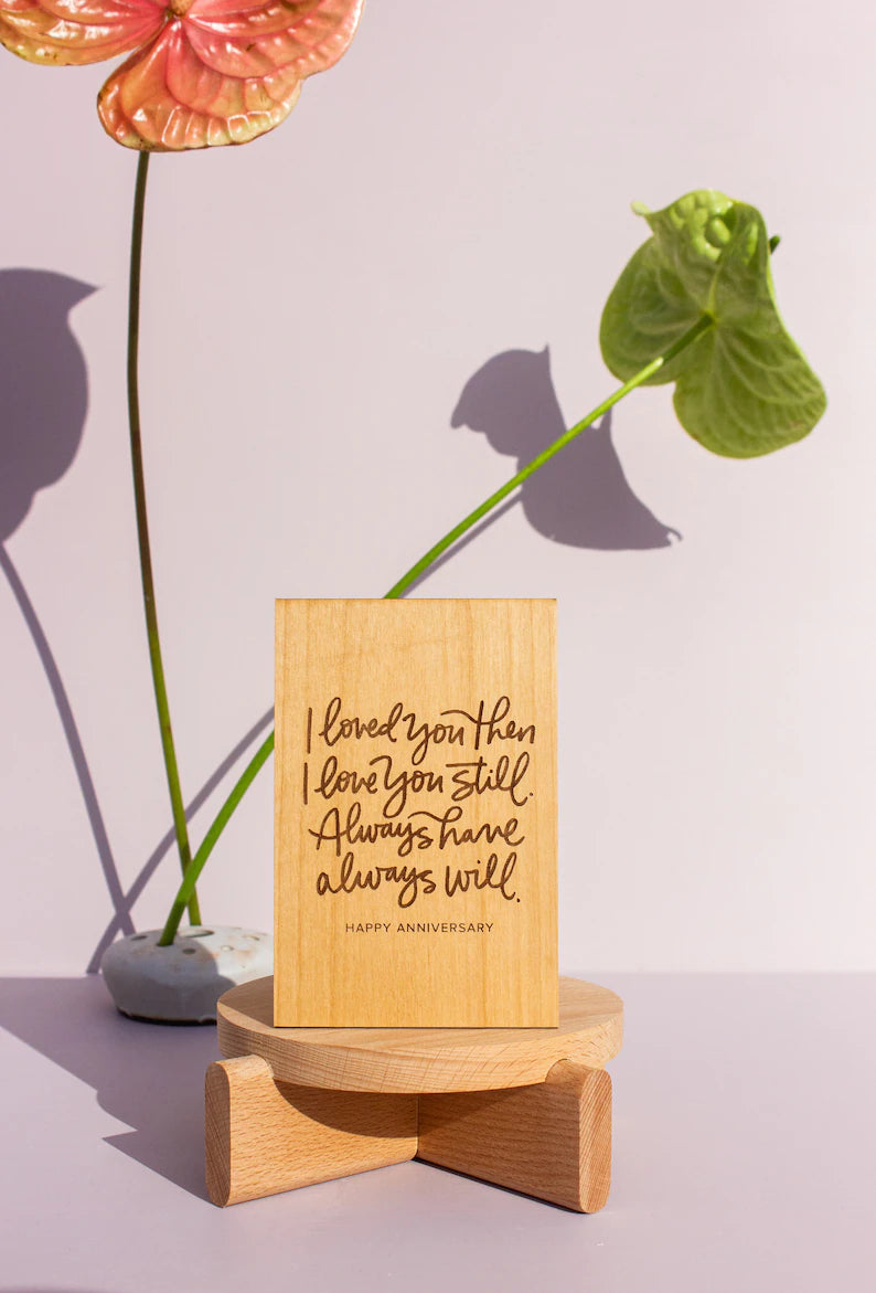 Always Will Wood Anniversary Card, Wedding Anniversary Wood Card, Wood Anniversary Gift For Men, 5 Year Anniversary Card, Card for Wife