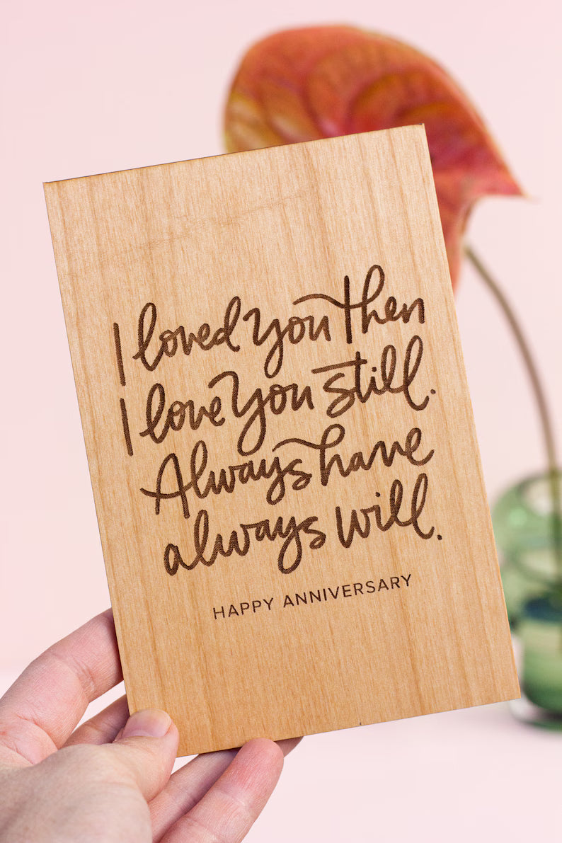 Always Will Wood Anniversary Card, Wedding Anniversary Wood Card, Wood Anniversary Gift For Men, 5 Year Anniversary Card, Card for Wife