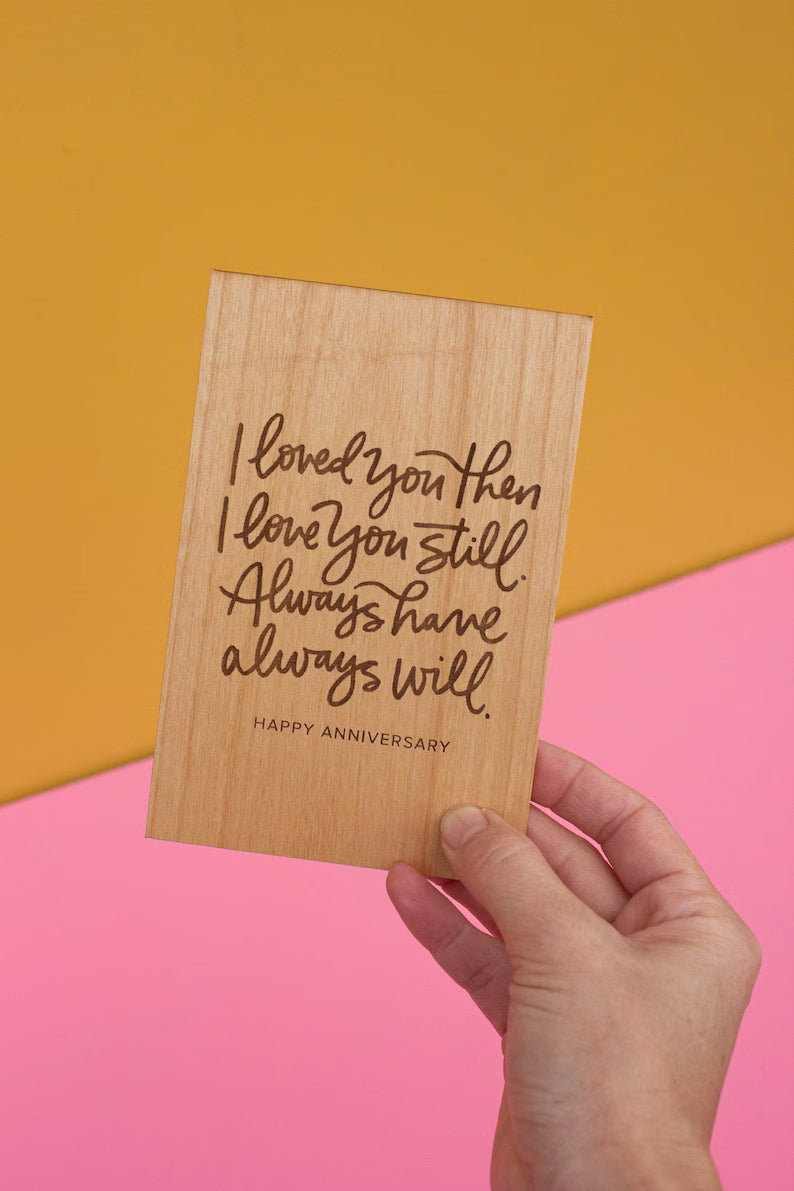 Always Will Wood Anniversary Card, Wedding Anniversary Wood Card, Wood Anniversary Gift For Men, 5 Year Anniversary Card, Card for Wife
