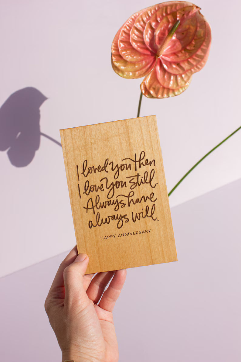 Always Will Wood Anniversary Card, Wedding Anniversary Wood Card, Wood Anniversary Gift For Men, 5 Year Anniversary Card, Card for Wife