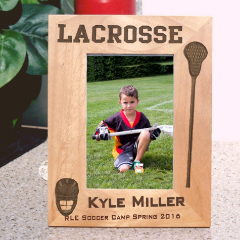 Lacrosse Players Picture Frame Personalized | Custom Wood Engraved LAX Frames