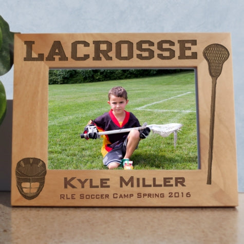 Lacrosse Players Picture Frame Personalized | Custom Wood Engraved LAX Frames
