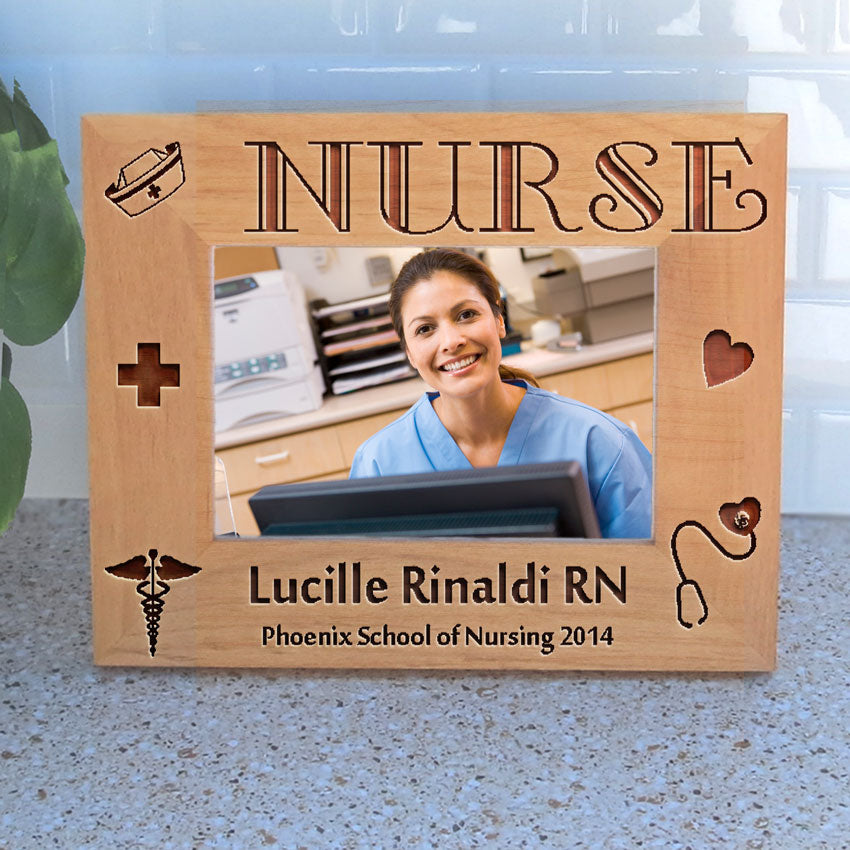 Nurse Picture Frames Personalized Wood Photo Frames With Your Name