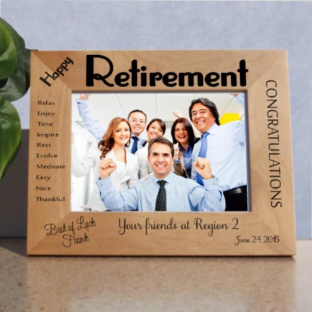 Happy Retirement Wide Picture Frame
