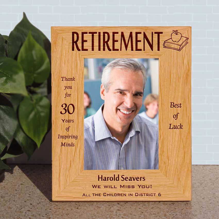 Retirement Teacher Picture Frame Personalized